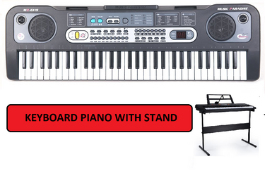 Keyboard Piano with Piano Music and Piano Stand